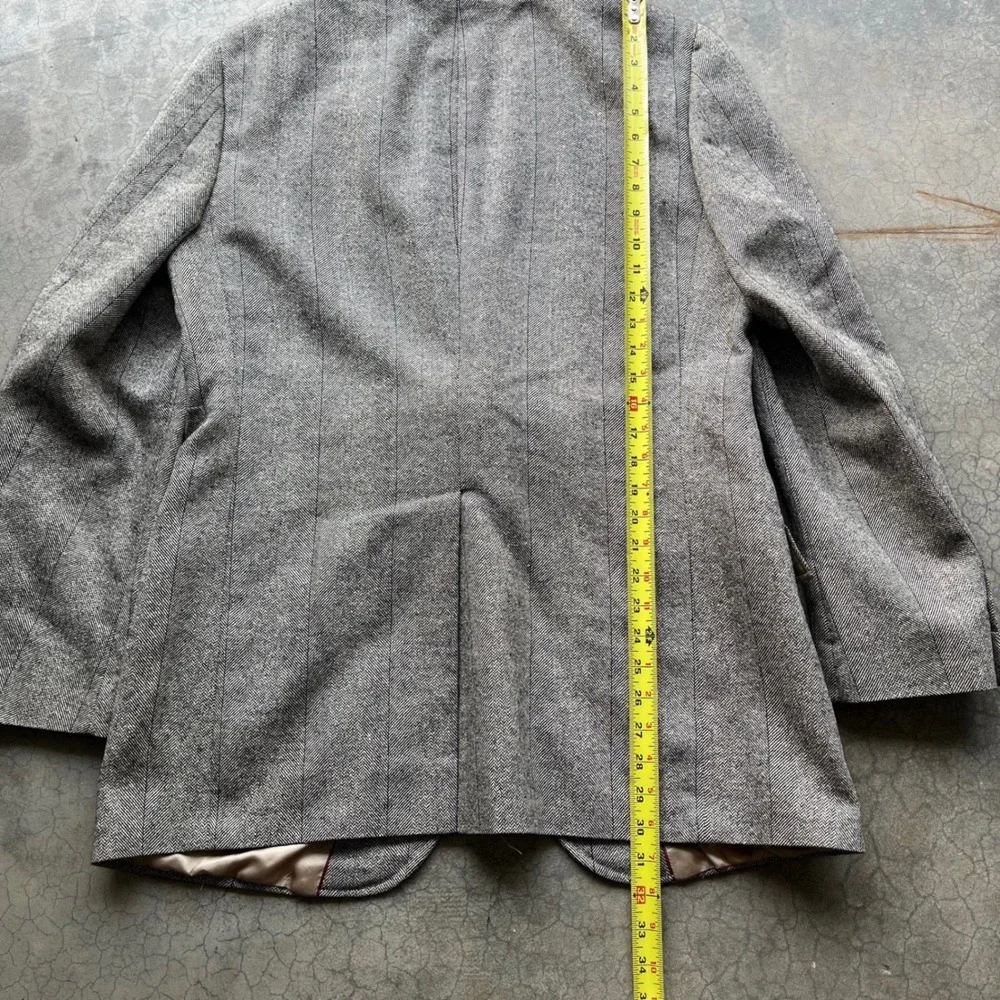 Dillards Racquet Club Mens Gray Herringbone Striped Blazer Sport Coat USA Made